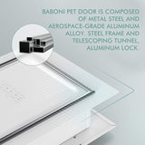 Large Baboni Dog and Cat Door for Walls, Steel Frame with Telescoping Tunnel, Aluminum Lock and Double Flap for Pets Up to 100 Lb