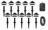 Moonrays 95534 Low-Voltage Plastic Lighting Kit with 10 Fixtures, Black