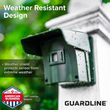 Guardline Wireless Driveway Alarm System with 4 Weatherproof Motion Detectors, 1 Receiver and 1/4 Mile Range for Outdoor Home and Property Security