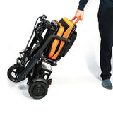 FeatherChair Ezfold Lightweight Electric Folding Power Scooter, Black and Orange