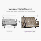 PURPLE LEAF Deluxe 3-Seat Patio Porch Swing with Weather-Resistant Steel Frame, Adjustable Tilt Canopy and Beige Finish