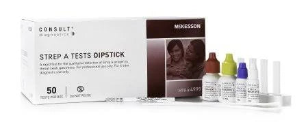 McKesson Consult 4999 Rapid Strep Throat Test Kit with 50 Tests