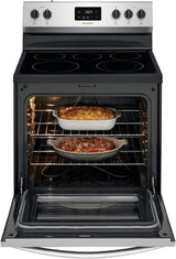 Frigidaire FCRE3052AS 30 in. Freestanding Electric Range with 5.3 cu. ft. Oven, Quick Boil, Store-More Drawer, and SpaceWise Expandable Elements in Stainless Steel