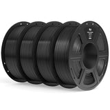 ELEGOO 4KG PLA Filament Bundle with 4pcs 1kg Spools, 1.75mm 3D Printer Filament with +/- 0.02mm Dimensional Accuracy for Most FDM Printers, Black White Dark Blue True Red