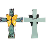 MelinSam Wooden Wall Cross with Antiqued Metal Butterfly and Inscribed Inspirational Prayer for Church, Home and Room Decor