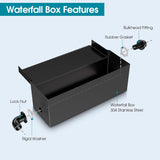 Outdoor Pond Waterfall and Filtration System with Pump Kit, 9.8FT Corrugated Tubing, Koi Pond Spillway Box for Clear Water Features