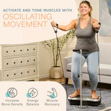 Lifepro TrimLite Whole Body Vibration Plate with Handlebars, 99 Speed Levels, Bluetooth Speaker, Resistance Bands and Remote for Exercise and Lymphatic Drainage Massage