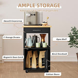 Shintenchi Rolling Kitchen Island Cart with Large Worktop, Cabinet Storage, Drawers, Towel Rack and Wheeled Side-Table Design, White