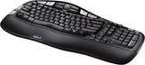 Logitech K350 Wireless Wave Ergonomic Keyboard with Unifying Technology, Black