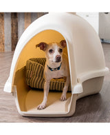 Large White/Almond Igloo-Shaped Dog House by Iris