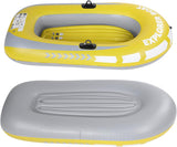 2-Person Yellow Inflatable Kayak Boat, Heavy-Duty PVC Air Canoe with Two Paddle Mounts and Double-Valve Design