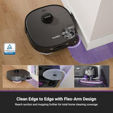 Eureka J15 Pro Ultra Robot Vacuum and Mop with Self-Emptying Base, 16,200 Pa Suction and Flex-Arm Mop, Featuring Hot Water Washing, Hot Air Drying, Anti-Tangle Technology and AI Obstacle Avoidance, Black