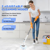 VAVSEA Electric Spin Scrubber Kit with Cleaning Brush, 1.5H Runtime, 300RPM Motor and 51-Inch Handle for Bathroom Floors, Tile and Bathtubs