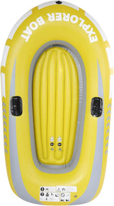 2-Person Yellow Inflatable Kayak Boat, Heavy-Duty PVC Air Canoe with Two Paddle Mounts and Double-Valve Design
