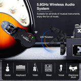 LEKATO 5.8GHz Wireless Guitar System with 4-Channel Digital Transmitter and Receiver, 300-Foot Range