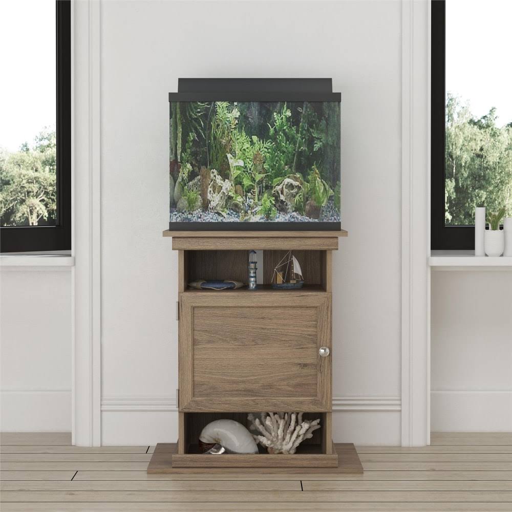 Rustic Oak Aquarium Stand by Flipper, Sized for 10- and 20-Gallon Tanks