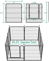 FXW Indoor and Outdoor Dog Playpen with Gate, 8/32 Panels and 32 Height, Portable Pet Fence for Small, Medium and Large Dogs, Puppies, RV Camping and Yard Use