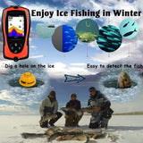 LUCKY Portable Fish Finder with Transducer Sonar Sensor, 147-Foot Water Depth Detection, LCD Echo Sounder and Fish-Attractive Lamp for Ice and Sea Fishing