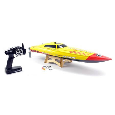 FMT Volantexrc Vector Pro Angry Shark 798-2 Brushless RC Boat, 800mm, 2.4G 2CH, ARTR Toy with Metal Propeller and Auto-Righting