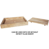 Eden Bath Rectangular Infinity Pool Sink, Honed Beige Travertine