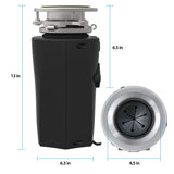 Eco Logic 1/2 HP Garbage Disposal with Attached Power Cord, 10-US-EL-5-3B