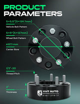 YHTAUTO 2-Piece 5×120 Hub-Centric Wheel Spacers for 1991-2011 BMW 1/3/5/6/7/8, M3, M5, M6, Z3, Z4, and Z8, M12x1.5 Studs, 72.56mm Hub Bore, 5-Lug, Black