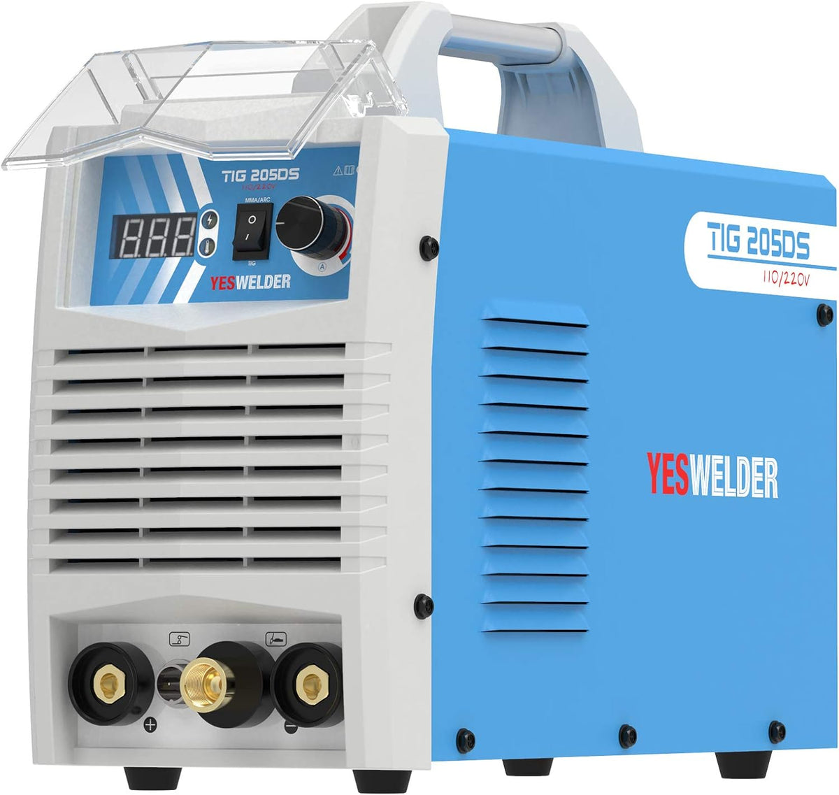 YESWELDER TIG-205DS 205 Amp Dual-Voltage Welder, HF TIG, Stick & Arc Functions with Foot Pedal, 110 & 220V