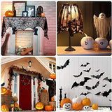 80-Piece Halloween Decor Set with 3D Bats, Spiderweb Fireplace Mantel Scarf, Round Spider Table Cover, Lace Runner and Cobweb Lampshade