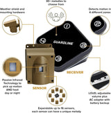 Guardline Wireless Driveway Alarm System with 4 Motion Sensors and 1 Receiver, 500 Foot Range, Weatherproof Outdoor Property Alert