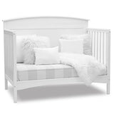 Delta Children Archer 4-in-1 Convertible Baby Crib with Solid Panel Design, GREENGUARD Gold Certified, Bianca White