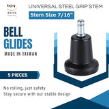 2.5-Inch Dual Injection Polyurethane Casters for Office Chairs, Hardwood Floor Wheels with Universal 7/16-Inch Stem for Herman Miller Aeron and Steelcase Leap, Enjoy Caster 6506BUB-23
