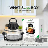 18-Quart Countertop Convection Air Fryer with See-Through Glass Bowl, Broil Rack and Toasting Rack for Air Frying, Roasting, Baking, Grilling and Steaming