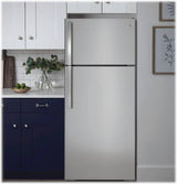 GE GTS18GSNRSS Top-Freezer Refrigerator, 17.5 Cu. Ft. Stainless Steel Exterior
