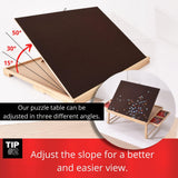 AGREATLIFE Portable Wooden Puzzle Table for 1500 Pieces with Four Non-Slip Drawers, Adjustable Foldable Legs and Protective Rubber Mat