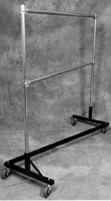 Heavy-Duty Z-Rack Garment Rack with 5-Ft Double Rails, Orange