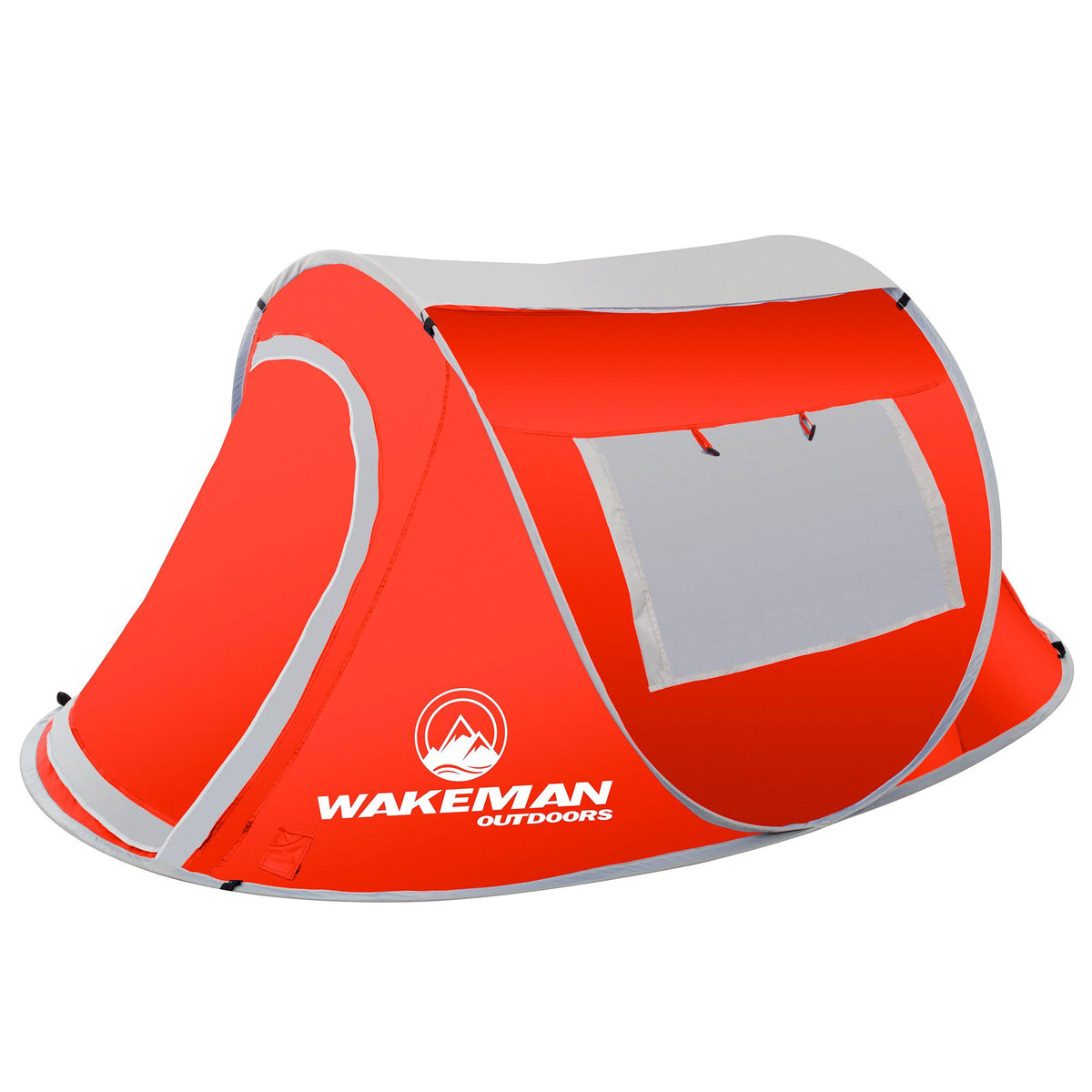 Wakeman Sunchaser 2-Person Pop-Up Barrel-Style Camping Tent with Rain Fly and Carry Bag, Water Resistant, Red