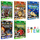 STEM Interactive Smart Books Collection with 4D Educational App, Featuring Dinosaurs, Planets, Sea Life, Bugs and Safari Animals