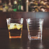 168-Pack EMI Yoshi EMI-ST9 9 oz Clear Square Plastic Rocks Tumblers