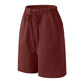 Mens Lightweight Linen Shorts with Elastic Waist, Drawstring, Pockets and Slim-Fit Design for Beach, Running & Everyday Wear