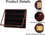 Black 35-Card Sports Trading Card Display Case with UV Protection, Clear View, Lockable Wall Cabinet and Baseball or Basketball Card Frame