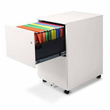Aurora FC-102WT Modern Soho 2-Drawer Mobile File Cabinet, Fully Assembled Metal Storage with Lock and Key, White
