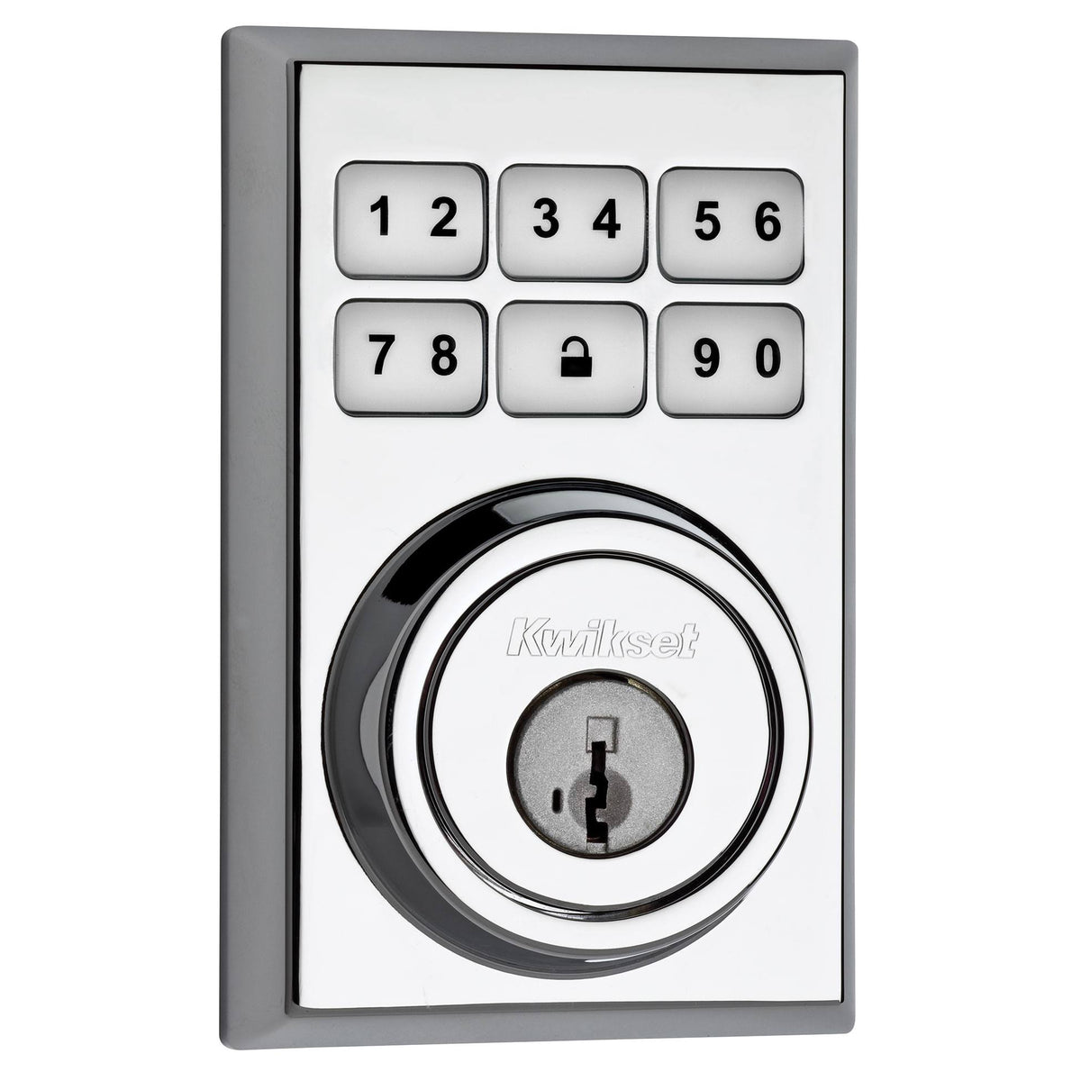 Kwikset 99090-022 SmartCode Electronic Deadbolt with SmartKey Security, Polished Chrome Finish