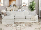 YESHOMY U-Shaped Modular Sectional Sofa in Grey Chenille, Featuring Supportive Soft Sponges, Removable Ottoman, and Sleeper Design