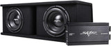 Skar Audio SDR Series Dual 12-Inch Subwoofer Bass Package with Loaded Enclosure and Amplifier, 2,400 Watts