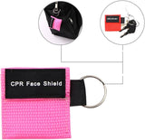 100-Piece CPR Face Shield Keychain Emergency Kit, Red Masks for First Aid and CPR Training