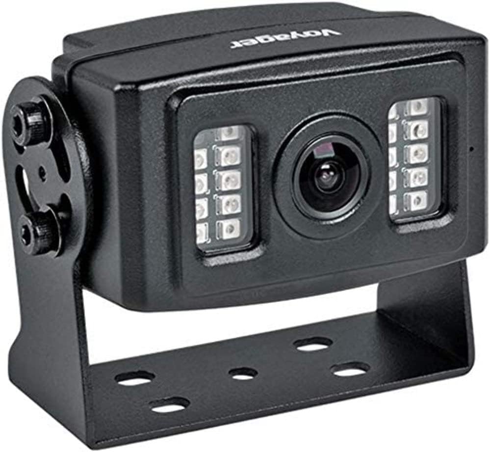 Voyager VCMS20B Waterproof Rear-View Color Camera with LED Low-Light Assist, 1/3 CMOS Sensor, 600 TV Lines, 145° Viewing Angle and Built-In Microphone, IP69K, Black