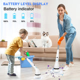 VAVSEA Electric Spin Scrubber Kit with Cleaning Brush, 1.5H Runtime, 300RPM Motor and 51-Inch Handle for Bathroom Floors, Tile and Bathtubs