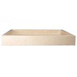 Eden Bath Rectangular Infinity Pool Sink, Honed Beige Travertine