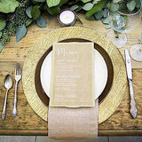 24-Piece Set of 13-Inch Gold Wooden Textured Round Charger Plates by Balsacircle, Designed for Dinner Parties, Weddings and Holidays