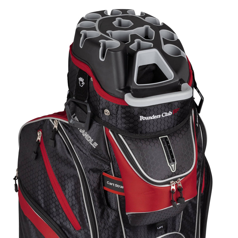Founders Club Premium Golf Cart Bag with 14-Way Divider, Red